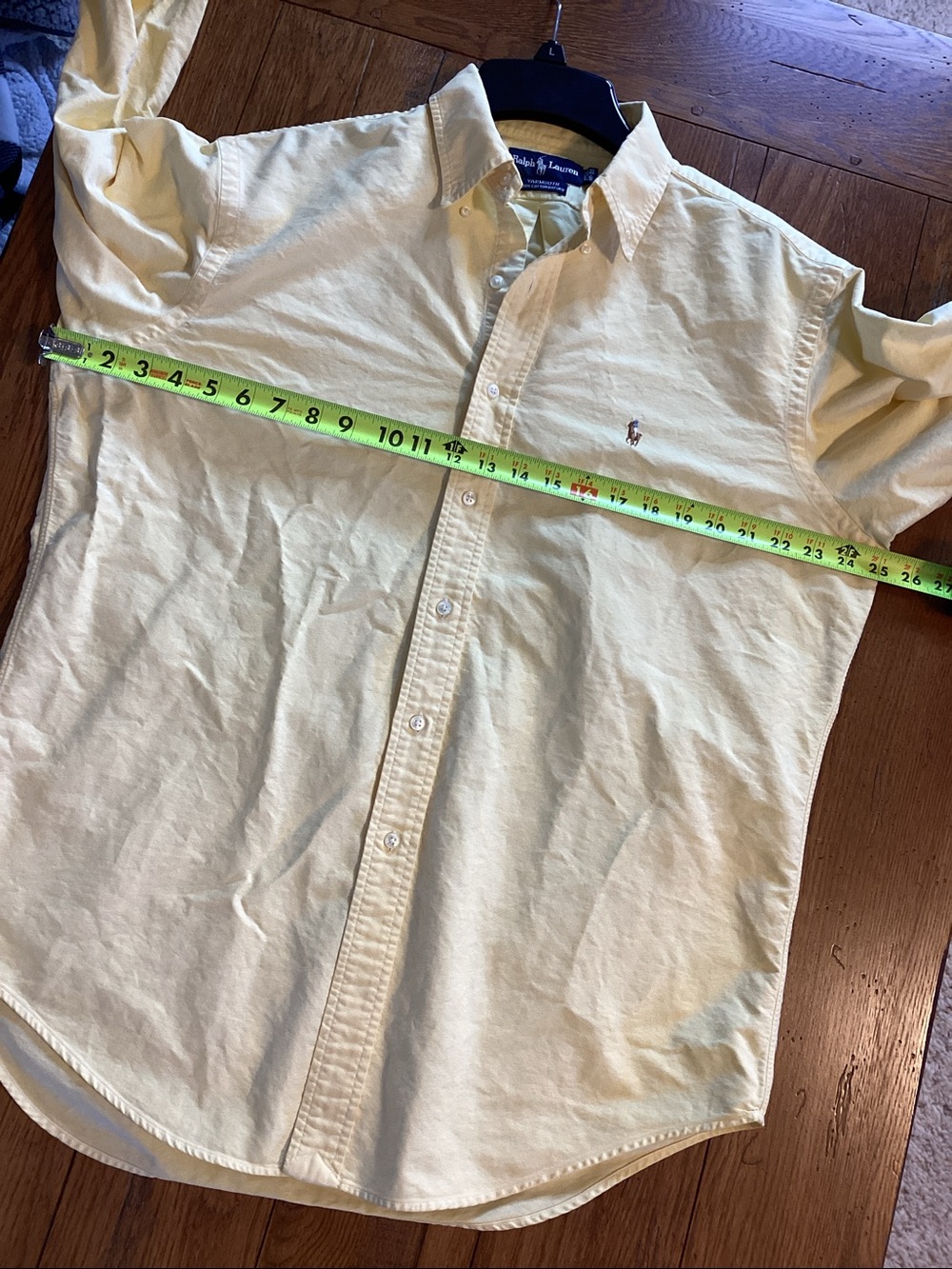 Ralph Lauren vintage light yellow Yarmouth cotton Oxford button down shirt - Picture 6 of 11